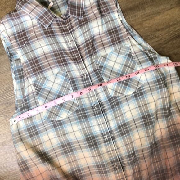Free People Plaid ombré button up - Picture 7 of 8